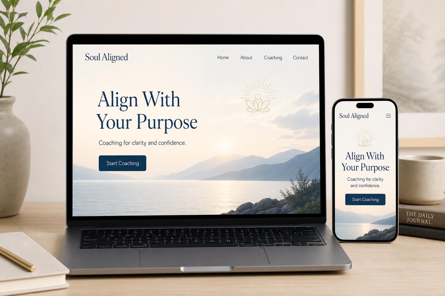 Soul Aligned — website designed for a spiritual life coach