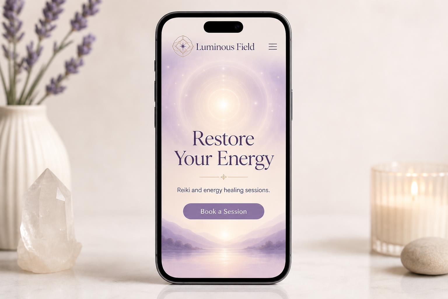 Luminous Field — website designed for a energy healer & reiki