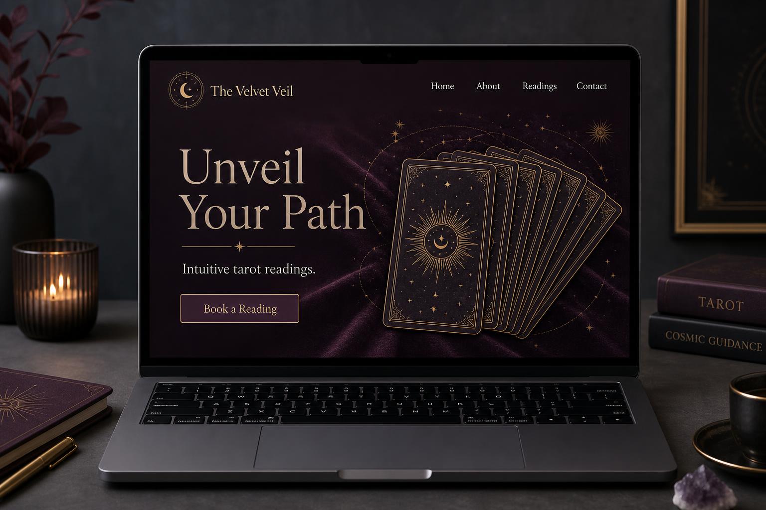 The Velvet Veil — website designed for a tarot reader & intuitive
