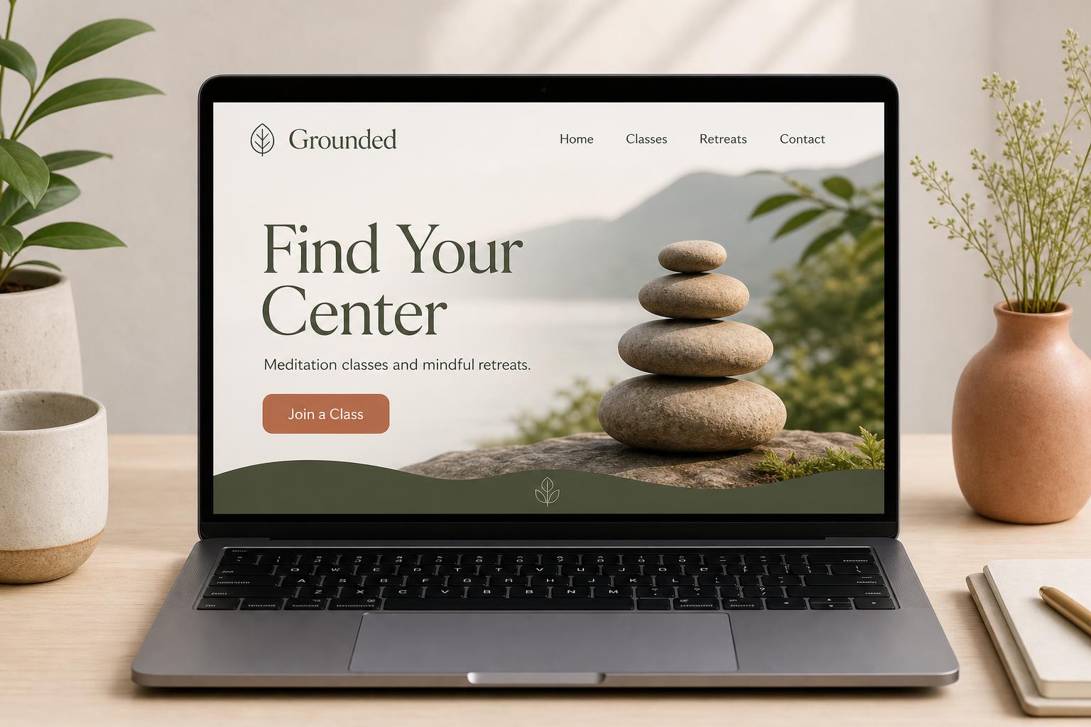 Grounded — website designed for a wellness & meditation