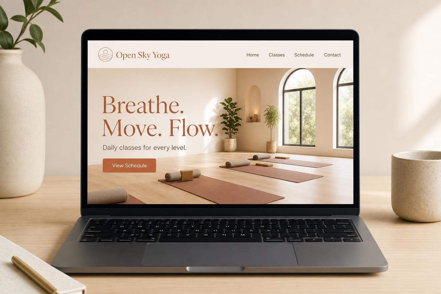 Open Sky Yoga — website designed for a yoga studio